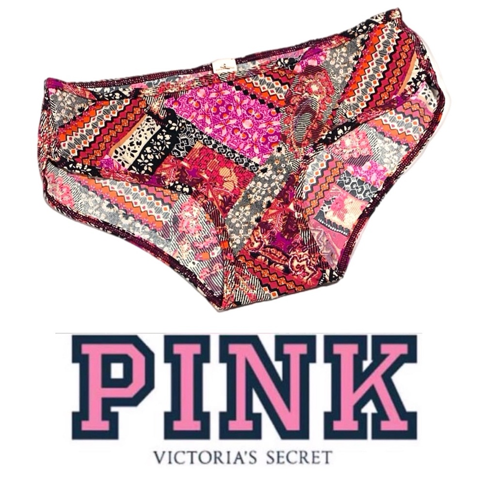 Pink and Red Paisley‎ Floral Stretch Hiphugger Panties Underwear P089 XS